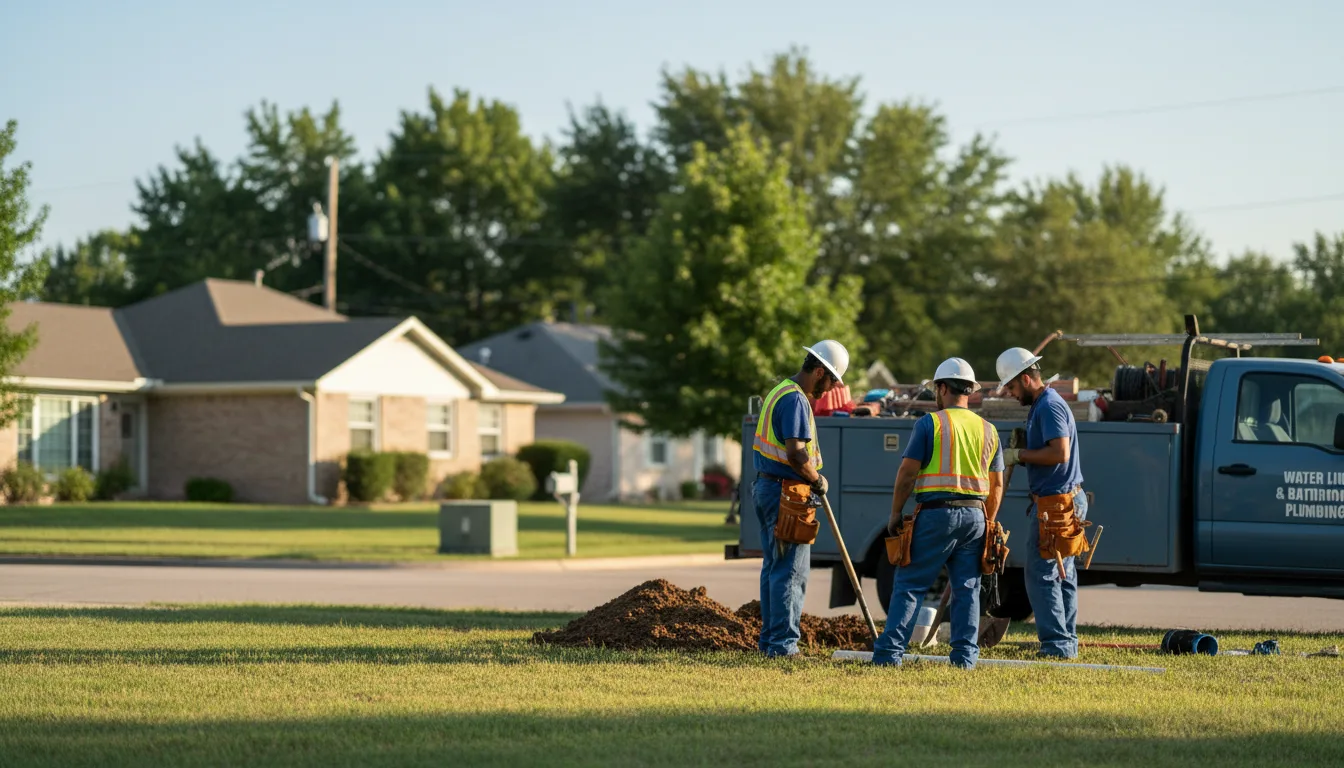Residential water line and bathroom plumbing service in Henry, TN